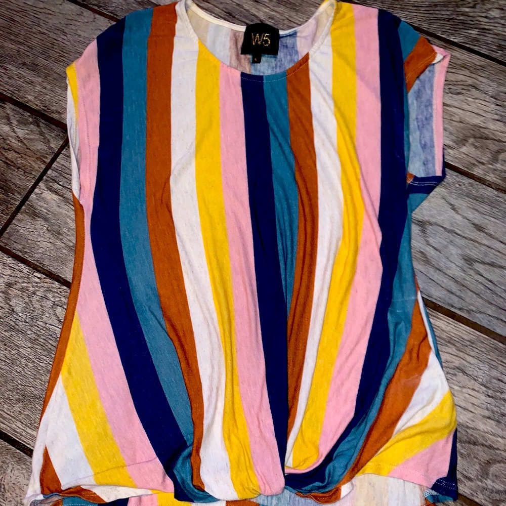 Bottom knot Striped shirt